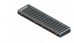 Лоток пластиковый PolyMax Drive DN200 h80 с решеткой ячеистой ОС кл.А15 (к-т), рис. 1
