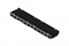 Лоток водоотводный пластиковый PolyMax Drive DN150 h96 с решеткой чугунной «шина» ВЧ кл.Е600 (к-т), рис. 1