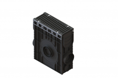 Пескоуловитель сборный DN150 пластиковый PolyMax Drive с решеткой чугунной щель кл.D (к-т) 082800734, рис. 1