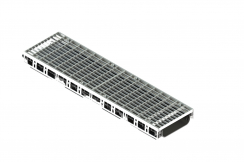 Лоток пластиковый PolyMax Drive DN200 h80 с решеткой ячеистой ОС кл.А15 (к-т), рис. 1