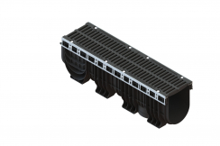 Лоток водоотводный пластиковый PolyMax Drive с щелевой решеткой 0856034 (комплект), рис. 1