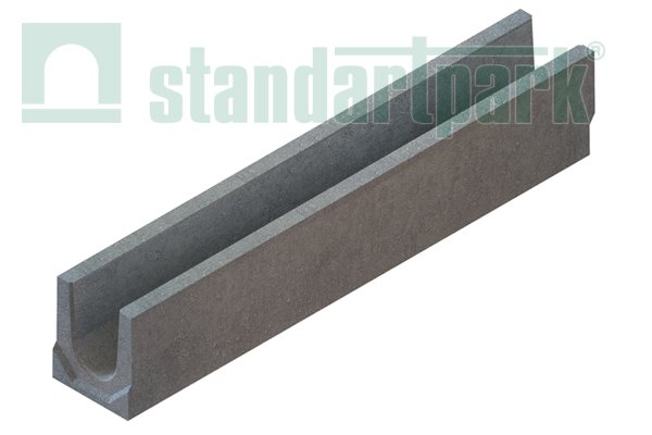 Лоток водоотводный  BetoMax Basic ЛВ–11.19.20-БВ бетонный с вертикальным водоотводом 410909
