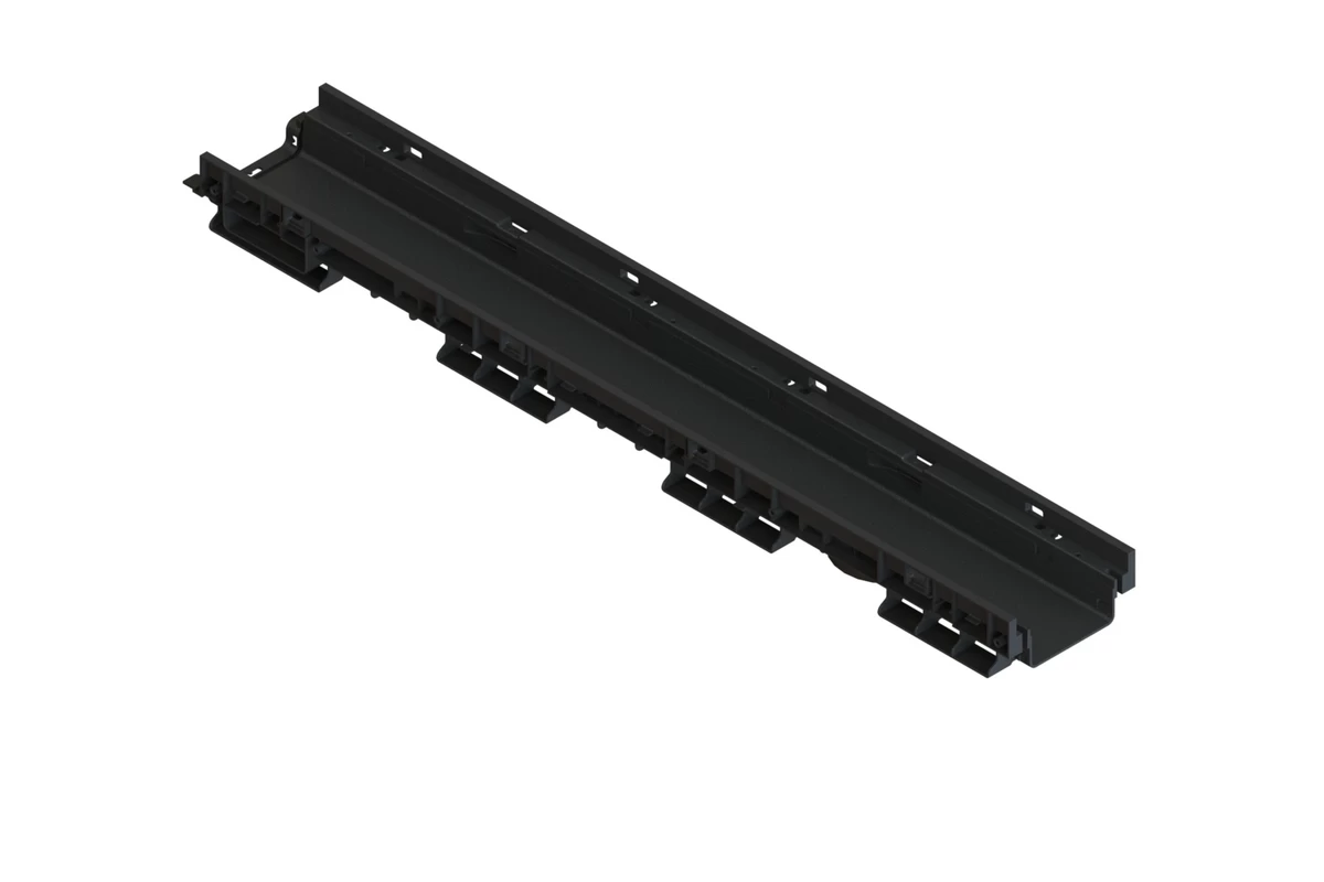Лоток водоотводный пластиковый PolyMax Basic DN100 h75 высокий борт, рис. 1