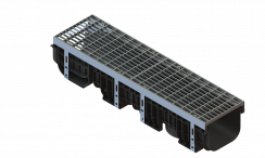 Лоток пластиковый PolyMax Drive DN200 h200 с решеткой ячеистой ОС кл.А15 (к-т), рис. 1
