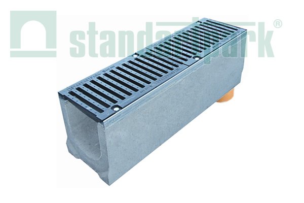 Лоток водоотводный бетонный BetoMax DN160 с чугунной решеткой кл. F (комплект)