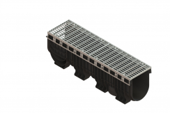 Лоток пластиковый PolyMax Drive DN200 h300 с решеткой ячеистой ОС кл.А15 (к-т), рис. 1