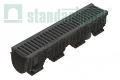 Лоток водоотводный пластиковый PolyMax Basic DN150 h217 с решеткой пластиковой ячеистой кл. В125 (комплект), рис. 1