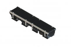 Лоток водоотводный пластиковый PolyMax Drive DN150 h166 с решеткой щелевой чугунной ВЧ кл.D400 (к-т), рис. 1