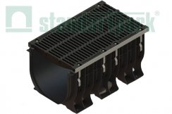 Лоток водоотводный пластиковый PolyMax Basic с щель. «протектор» решеткой 0890026 (комплект)