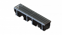 Лоток водоотводный пластиковый PolyMax Drive DN150 h200 с решеткой ячеистой ОС кл.А15 (к-т), рис. 1