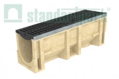 Лоток водоотводный полимербетонный CompoMax DN300 с чугунной решеткой кл. D (комплект)