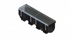 Лоток пластиковый PolyMax Drive DN200 h300 с решеткой ячеистой ОС кл.А15 (к-т), рис. 1