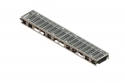 Лоток водоотводный PolyMax Drive DN100 h60 пластиковый с решеткой ячеистой ОС кл.А (комплект), рис. 1