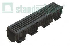 Лоток водоотводный пластиковый PolyMax Basic DN150 h217 с решеткой пластиковой ячеистой кл. А15 (комплект), рис. 1