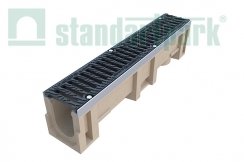 Лоток водоотводный полимербетонный CompoMax DN110 с чугунной решеткой кл. D (комплект)
