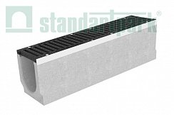 Лоток водоотводный бетонный BetoMax DN200 с чугунной решеткой кл. D (комплект)