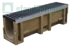 Лоток водоотводный полимербетонный CompoMax DN160 с чугунной решеткой кл.  F (комплект)