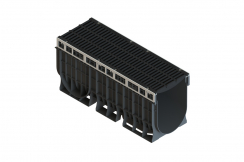 Лоток пластиковый PolyMax Drive DN300 H460 с щелевой чугунной решеткой D400 (к-т), рис. 1