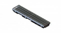 Лоток водоотводный пластиковый PolyMax Drive DN150 h80 с решеткой ячеистой ОС кл.А15 (к-т), рис. 1