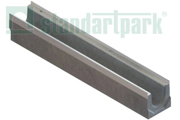 Лотки водоотводные бетонные BetoMax DN100 с внутренним уклоном h125-h230 под решетку кл. С250