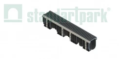 Лоток водоотводный PolyMax Drive на защелках с решеткой щелевой чугунной ВЧ кл.D (комплект), рис. 1