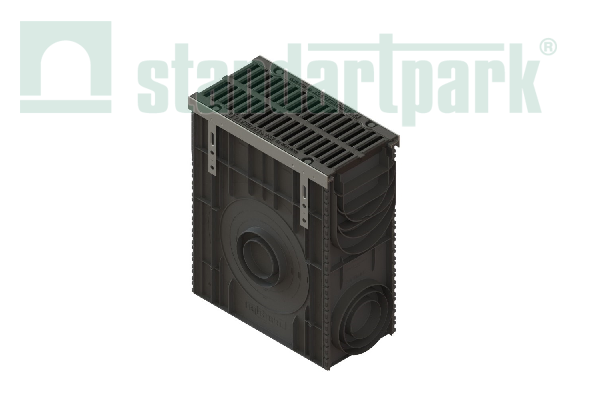 Пескоуловитель PolyMax пластиковый с решеткой "щель" чугунной кл.D400 (к-т) 085800734