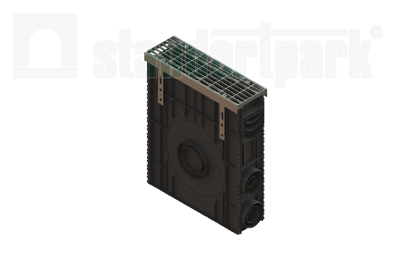 Пескоуловитель пластиковый PolyMax Drive DN100 H600 с решеткой ячеистой ОС кл. А15 (к-т)
