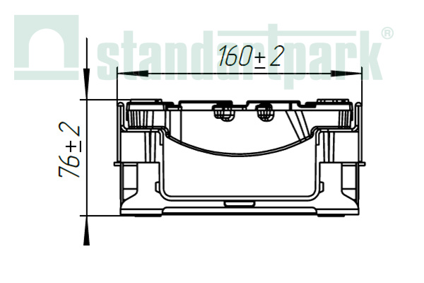 Лоток водоотводный PolyMax Drive ЛВ-10.15.06-ПП пластиковый с решеткой щелевой чугунной ВЧ кл. Е (комплект) 0805055-М