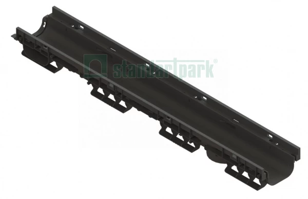 Лоток водоотводный пластиковый PolyMax Basic DN100 h80 высокий борт, рис. 1