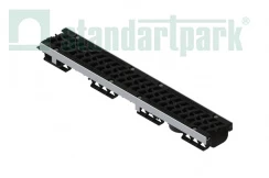 Лоток водоотводный PolyMax Drive пластиковый с решеткой щелевой чугунной ВЧ кл. Е (комплект) 0801055-М, рис. 1
