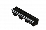 Лоток водоотводный пластиковый PolyMax Drive DN150 h216 с решеткой щелевой чугунной ВЧ кл.С250 (к-т)