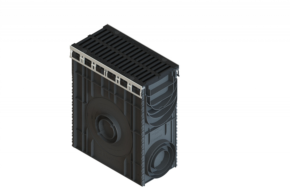 Пескоуловитель PolyMax пластиковый с решеткой "щель" чугунной кл.D400 (к-т) 085800734
