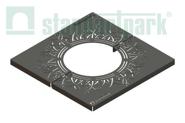 Решетка приствольная стальная квадратная внутренний диаметр 600 мм