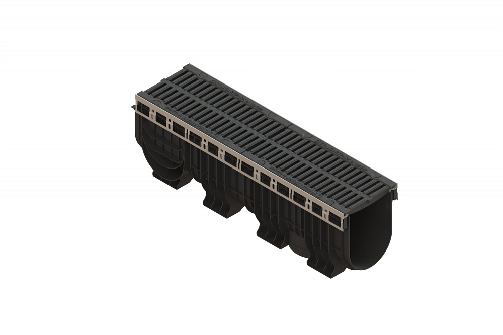 Лоток водоотводный пластиковый PolyMax Drive с щелевой решеткой 0856034 (комплект)
