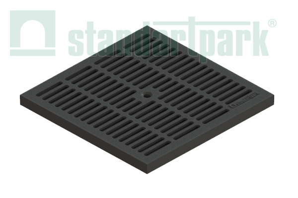 Решетка пластиковая PolyMax Basic к дождеприемнику 300x300 чёрная кл. А15
