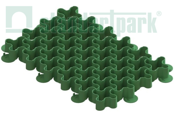 Газонная решетка пластиковая зеленая "волна"