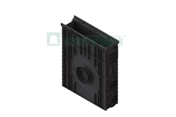 Пескоуловитель сборный пластиковый PolyMax Basic DN100 h616 высокий борт, рис. 1