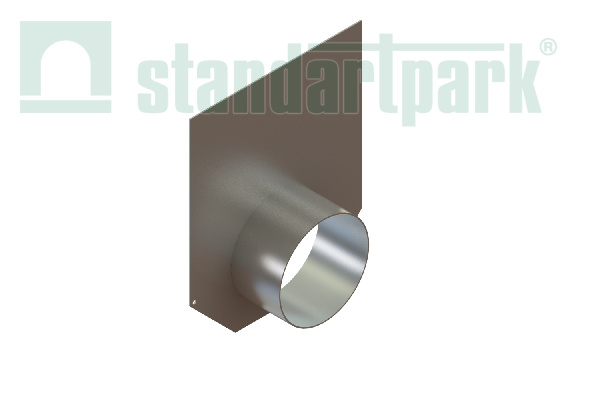 Заглушка торцевая стальная с водоотводом для лотка водоотводного бетонного 4269-D