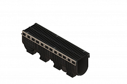 Лоток водоотводный пластиковый PolyMax Drive DN200 высотой 300 мм с решеткой щелевой чугунной ВЧ кл.С250 (к-т) 085671333, рис. 2