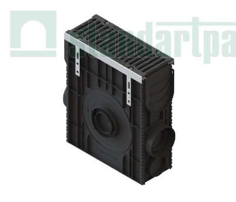 Пескоуловитель сборный DN150 пластиковый PolyMax Drive с решеткой чугунной щель кл.D (к-т) 082800734